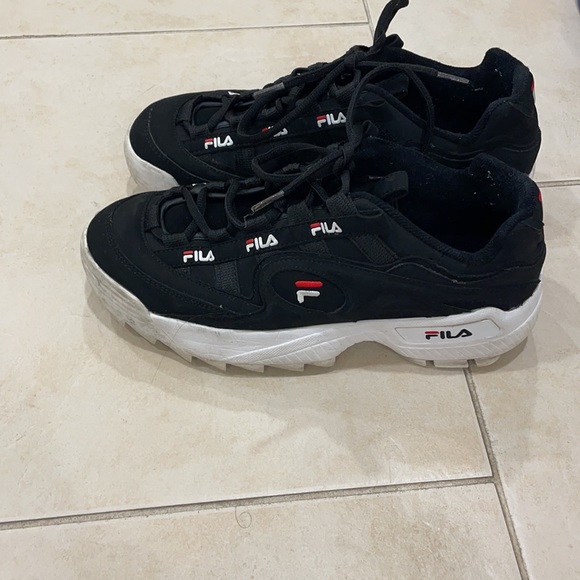 Fila woman’s black chunky sneakers size 10.5 - Picture 4 of 6